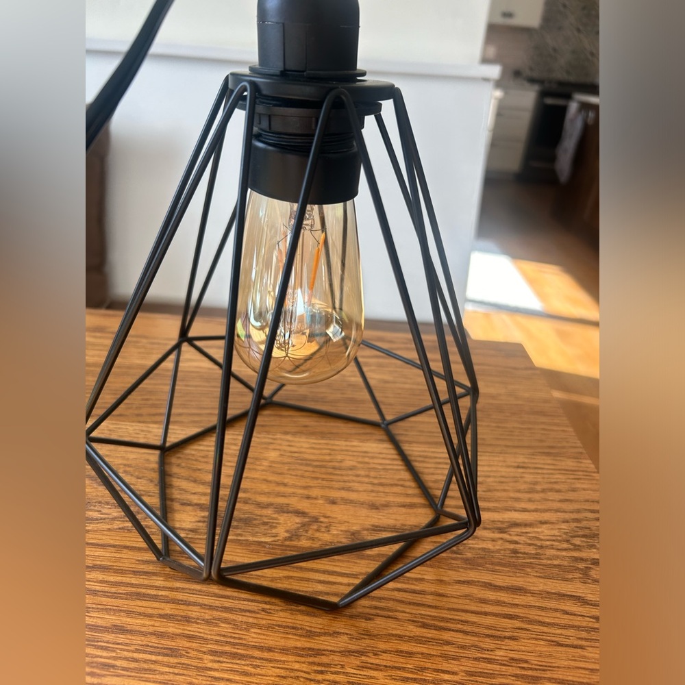 Small hanging light-industrial design. 15’ cord-new condition